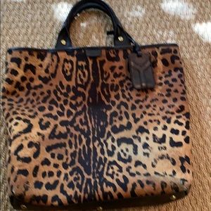 YSL leopard tote